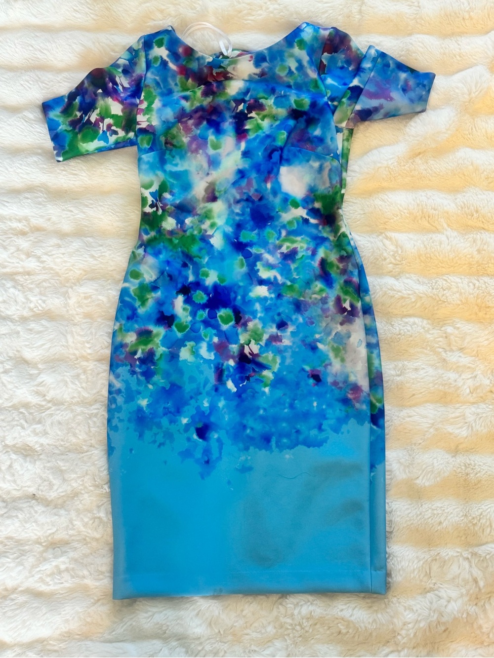 Blue Floral Sheath Dress